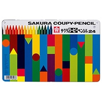 【サクラクレパス】 色鉛筆 クーピーペンシル２４色（缶入り）   FY24