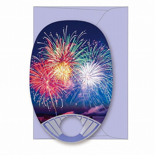 #RYURYU カード 透明うちわカード  打ち上げ花火 STOC04