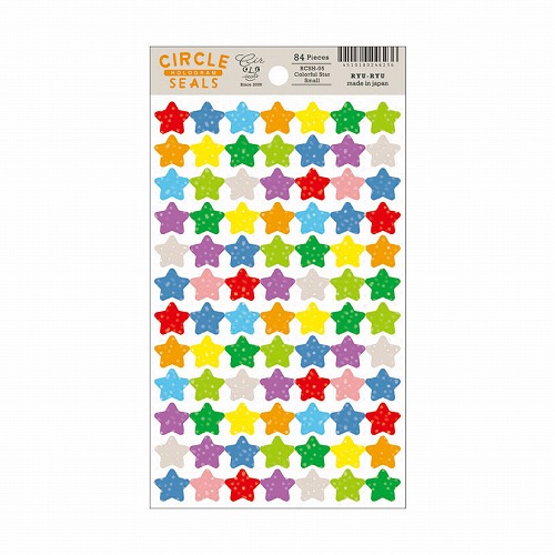#RYURYU シール サークルシール・ホログラム  カラフル星・小 RCSH05