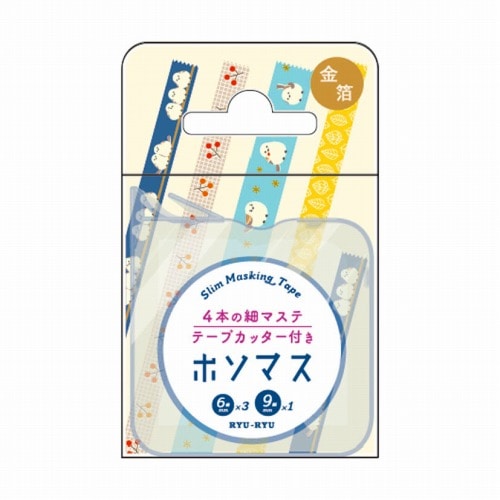 #RYURYU マスキングテープ ホソマス･マスキングテープ 5ｍ巻 シマエナガ HMT18