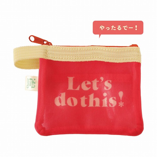 #RYURYU 身辺雑貨 チアミーアップメッシュポーチ S レッド CMPS01