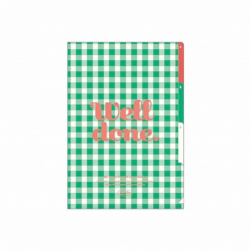 #RYURYU ファイリング用品 チアミーアップクリアホルダー A4 ギンガムグリーン CMCM02