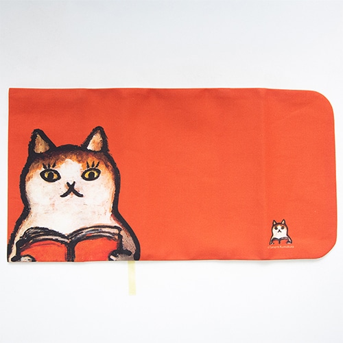 #コンサイス 読書関連小物 ブックカバー･読書ネコ 文庫 アカ 615262