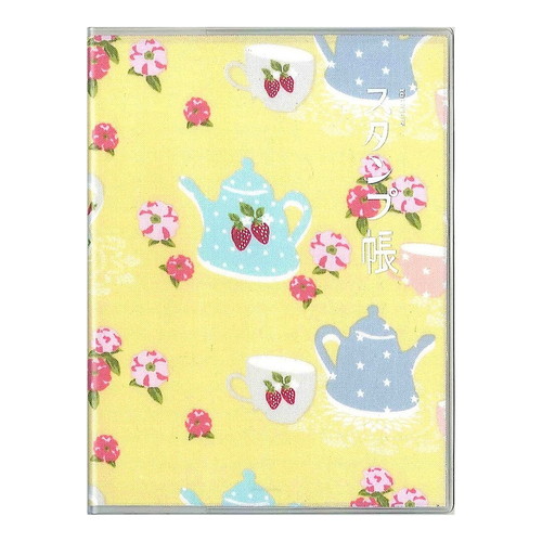 #トコナッツ  トコナッツ スタンプ帳 ティーポットにカップにお花たち STM-03-1E