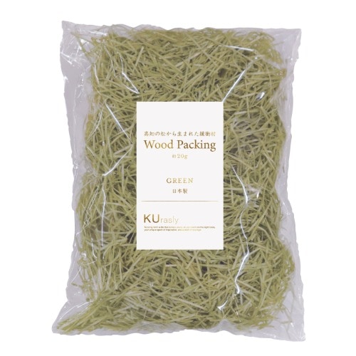 #包む ラッピング用品 ウッドパッキン  グリーン TI002