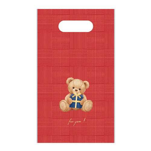 #包む 梱包用品 小判抜きビニールBAG･ベア 8枚入･A5 レッド TV0001