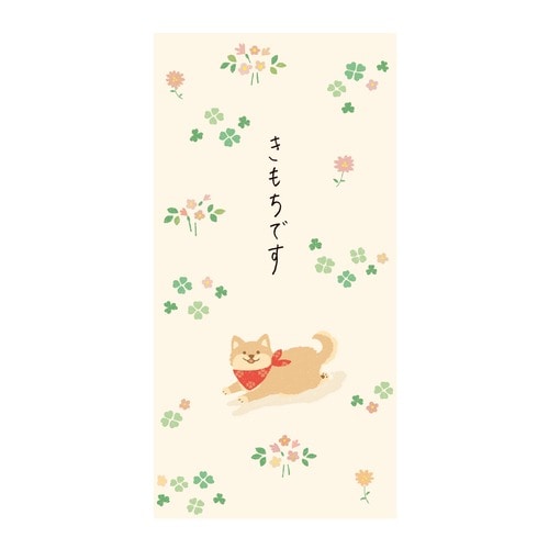 #包む ポチ袋 L･3枚入 柴犬野花 TP0008