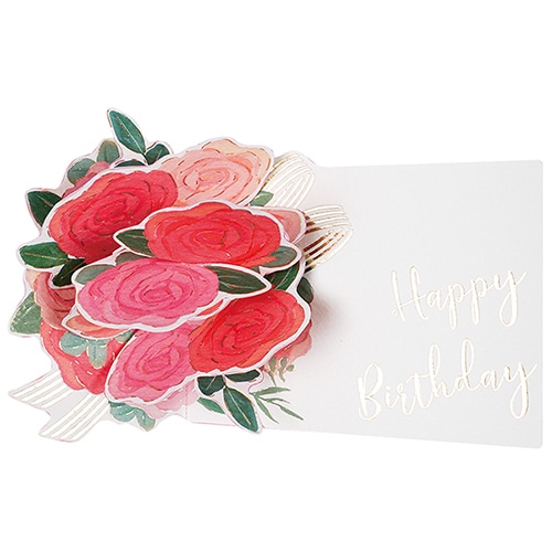 #グリーティングライフ(国内販売のみ） カード バースデーフラワーポップアップミニカード  ローズ LY-48