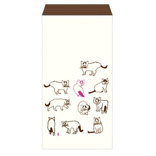 #グリーティングライフ レター 野良猫八ちゃん封筒セット Lsize･5枚入･定形サイズ ホワイト HNS-1