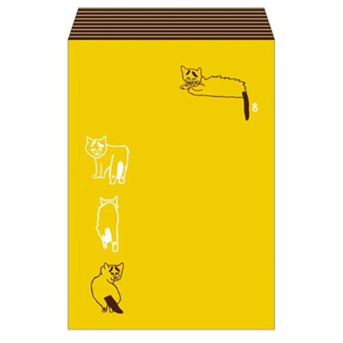 #グリーティングライフ レター 野良猫八ちゃん封筒セット Msize･5枚入･定形サイズ イエロー HNS-2