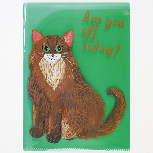 #グリーティングライフ(国内販売のみ） ファイル関連小物 キャットアンドクリアホルダー A5・6ポケット グリーン SDZ-52