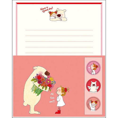 #グリーティングライフ レター ココちゃん･レターセット 便箋6枚･封筒･シール各3枚 ココちゃん＆ポール RYS-1158