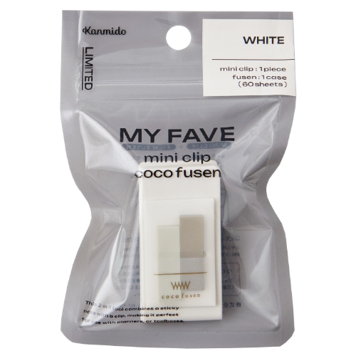 #カンミ堂 ふせん ミニクリップココフセン･MYFAVE 60枚入 ホワイト CF-8818