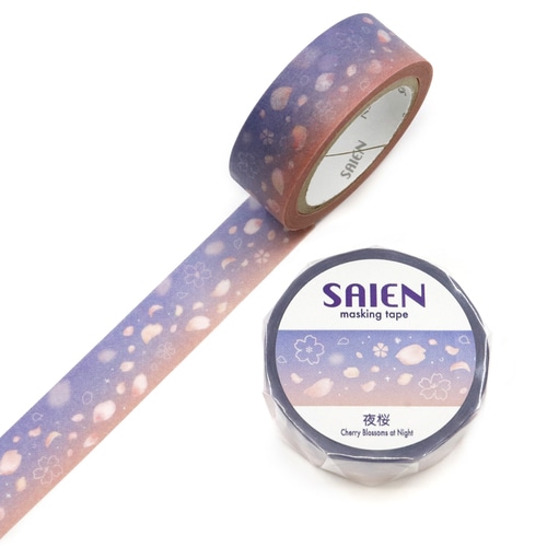 #カミイソ産商(国内販売のみ） マスキングテープ SAIEN･マスキングテープ 7m巻 夜桜 UR-0277