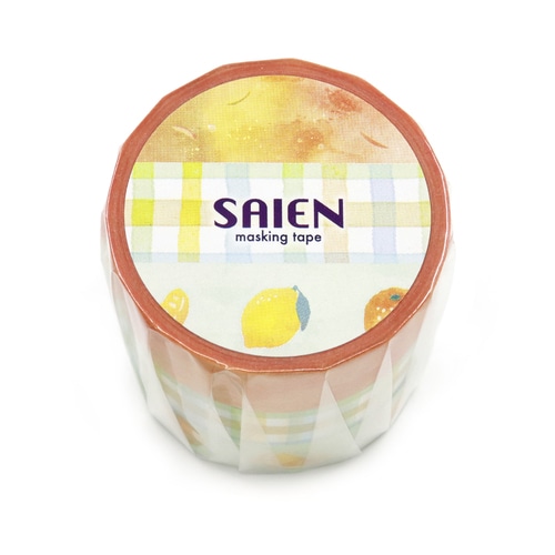 #カミイソ産商(国内販売のみ） マスキングテープ SAIEN･マスキングテープ 15mm幅×7m巻×3巻 シトラス UR-2035