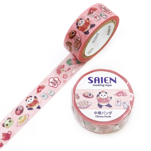 #カミイソ産商(国内販売のみ） マスキングテープ SAIENマステ 7m巻 中華パンダ UR-0288