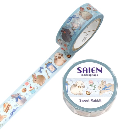 #カミイソ産商（国内販売のみ） マスキングテープ SAIENマステ 7m巻 SweetRabbit UR-0291