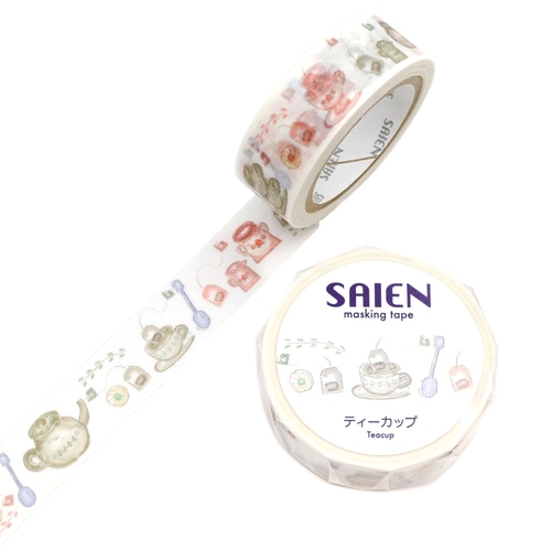#カミイソ産商（国内販売のみ） マスキングテープ SAIENマステ 7m巻 ティーカップ UR-0293