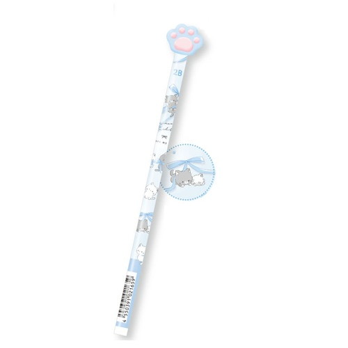 #クーリア エンピツ 肉球型マスコット付き鉛筆（２Ｂ）　  キトゥンリボン 02165