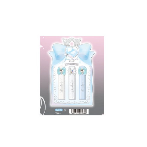 #クーリア  リボンマスコット付き鉛筆キャップ  ブルー 02236