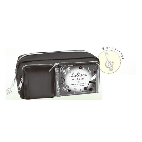 #クーリア  Ｗクリアポケットペンポーチ  リリアンマイベーシック 03214