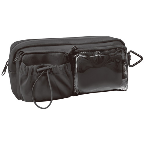 #クーリア 収納用品 Wクリアポケットペンポーチ  ステディ･ブラック 03233