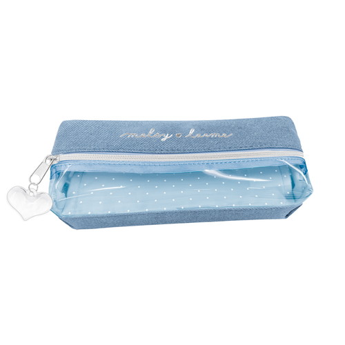 #クーリア 筆記何連小物 スマート2ポケットペンポーチ  メルティラルム／デニム 03256