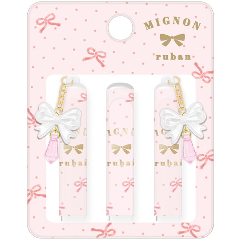 #クーリア  リボンＳＴチャーム付き鉛筆キャップ  ピンク 04638