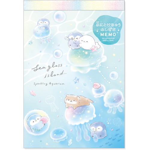 #クーリア メモ帳 シーグラスアイランド水にとけちゃうふしぎなメモ  クラゲ 04740