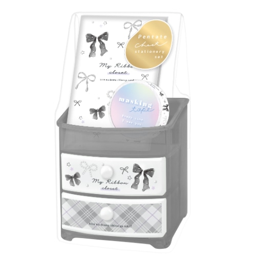 #クーリア ギフト用品 ペン立てチェスト文具ギフトセット　  ブラック 06086