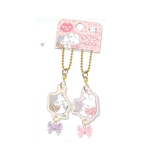 #クーリア  チャーム付きツインキーホルダー  もふとも 06292