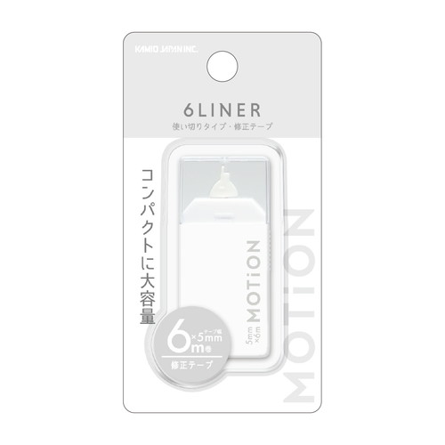 #カミオジャパン 修正テープ MOTION 6LINER修正テープ  WHITE 226564