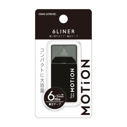 #カミオジャパン 修正テープ MOTION 6LINER修正テープ  BLACK 226565