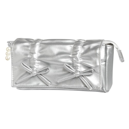 #カミオジャパン ペンケース ドロストリボンペンポーチ  シルバー 229540