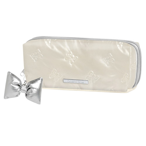 #カミオジャパン ペンケース ツインファスナーペンポーチ  リボンキルティング 229543