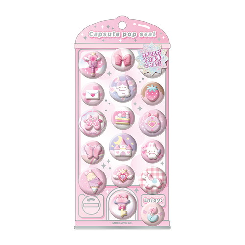 最終_ #カミオジャパン ステッカー CAPSULE POP SEAL  ぴんくぽっぷ 230366
