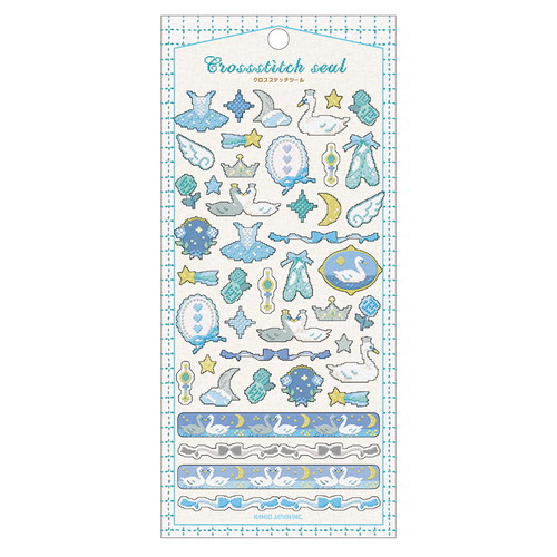 #カミオジャパン ステッカー クロスステッチシール  白鳥とバレエ 230518