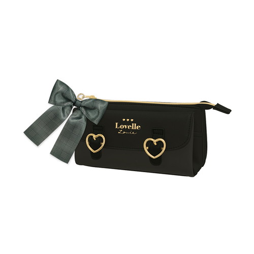 #カミオジャパン  ハートバックルペンポーチ  ブラック 231445