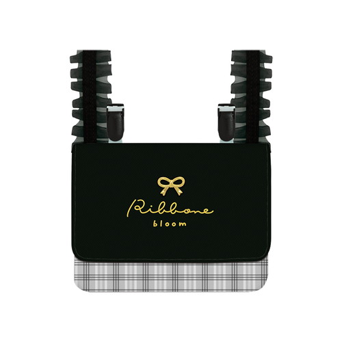 #カミオジャパン  横長どこでもポッケ  リボニィブルームブラック 231720