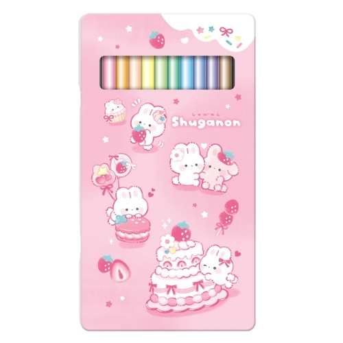 #カミオジャパン 色鉛筆 新学期缶ケース入り12色色鉛筆  キラリシャトン 234473