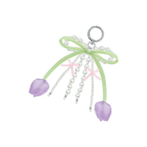#クラックス 身辺雑貨 チューリップーリボンキーホルダー  パープル 135567