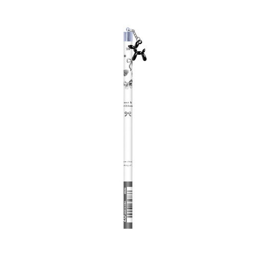 #クラックス 鉛筆 メタリックライクチャーム付鉛筆 2B ルーズノットリボン／シロ 135863