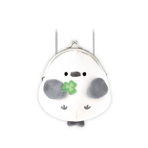 #クラックス 身辺雑貨 ぬいぐるみがま口コインケース ショルダー付 クローバーエナガ 136213