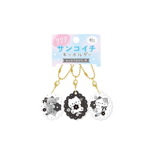 #クラックス 身辺雑貨 クリアサンコイチキーホルダー  アレコレコレクト／ネコ 138837