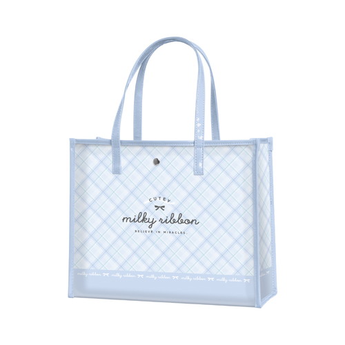 #クラックス  クリアトートバッグ  ブルーチェック 139514