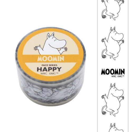 #ワールドクラフト(国内販売のみ） クラフト用品 ムーミンフェイスクリアテープ 幅25mm×3m HAPPY MOF-CT-402
