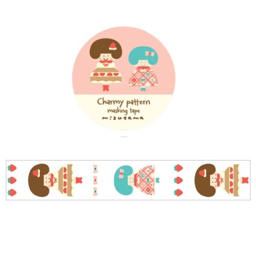 #版権(国内販売のみ） マスキングテープ mizutama Charmy patternマスキングテープ ★ ショートケーキちゃん MZ-MT-001