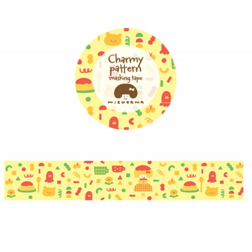 #版権(国内販売のみ） マスキングテープ mizutama Charmy patternマスキングテープ ★ オムライスパターン MZ-MT-006