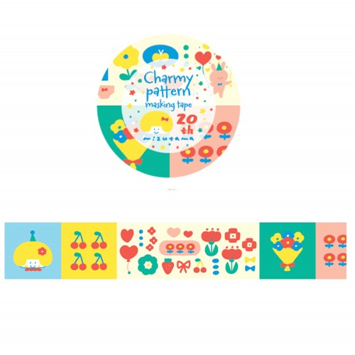 #版権(国内販売のみ） マスキングテープ mizutama Charmy patternマスキングテープ ★ うきうきパターン MZ-MT-008