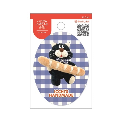 #大阪フロンティア シール CREATORS･CIRCUS･ステッカー  パンを運ぶ黒猫さん CS37398